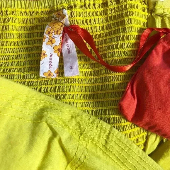 MAEVE Strapless Color Block Dress Smocked back 2 - Picture 9 of 13